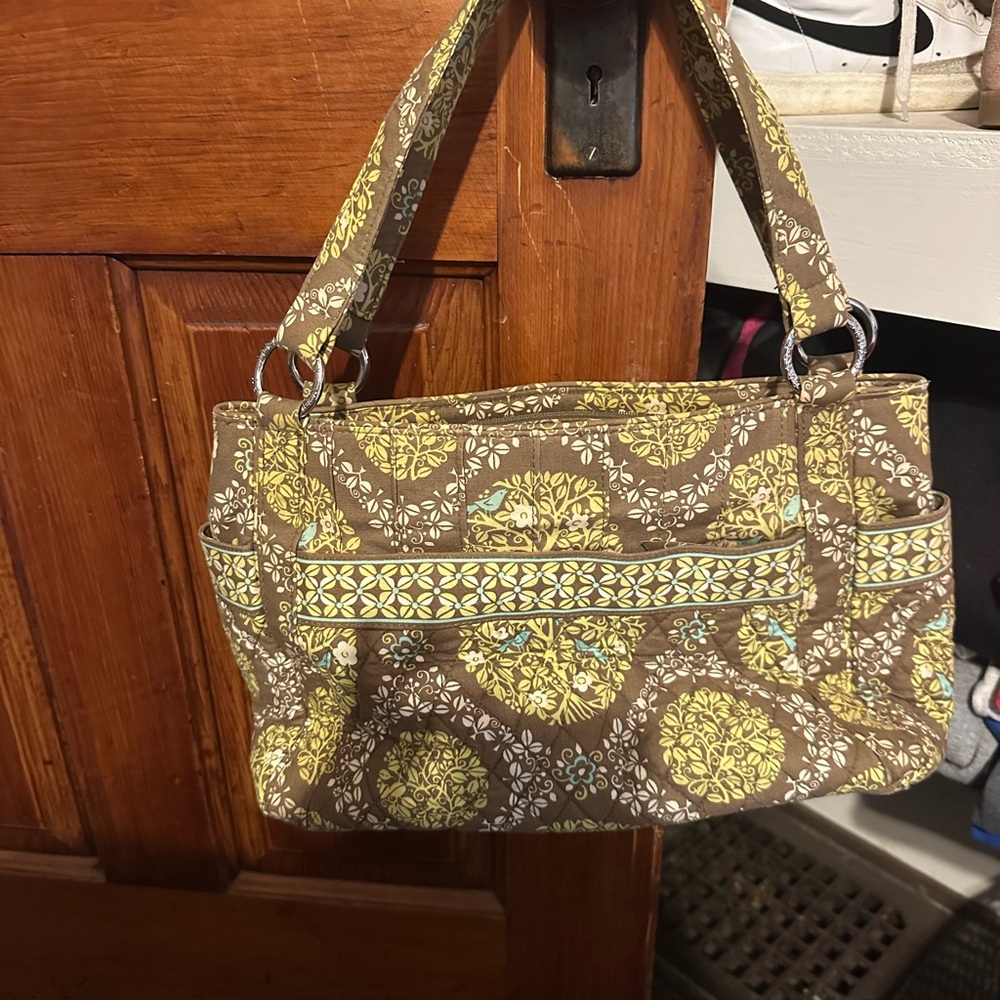 Stylish Brown and Yellow Patterned Women's Bag